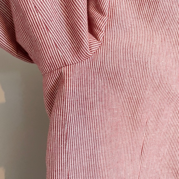 John Varvatos Men’s Blazer Pinstripe Cream Red Linen Cotton Designer Luxe Sz 38 - Picture 11 of 15